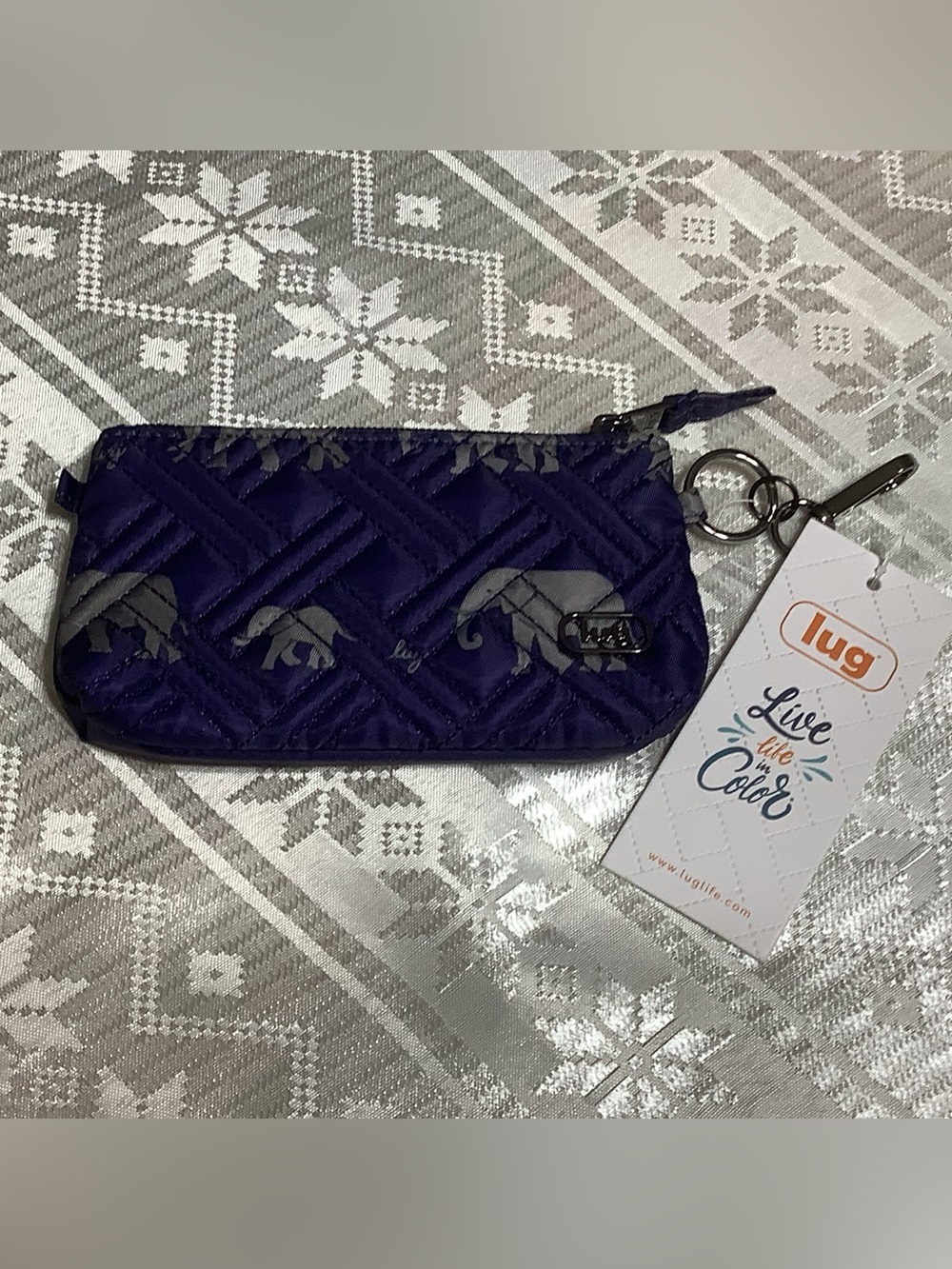 Lug Metro XL Pouch with Key Chain Elephant Purple